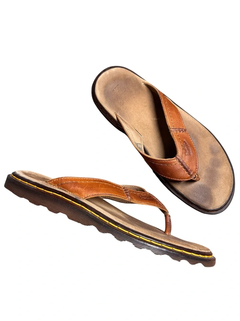 Dr Martens Brown Leather Sandals Size 11 UK Mens US 12 Flip Flop Thong Slip On